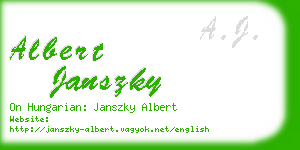 albert janszky business card